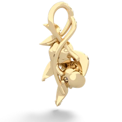 Lab Sapphire Rose Vine 14K Yellow Gold pendant P5680