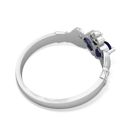 Lab Sapphire 'Our Heart' Claddagh 14K White Gold ring R2388