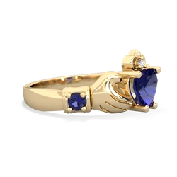 Aquamarine Claddagh Keepsake 14K Yellow Gold ring R5245