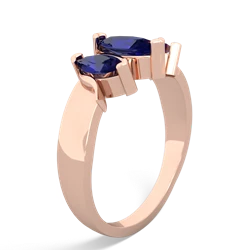 Lab Pink Sapphire Three Peeks 14K Rose Gold ring R2433