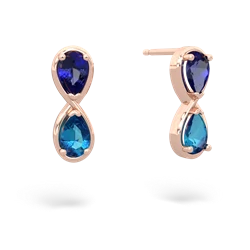 Lab Sapphire Infinity 14K Rose Gold earrings E5050
