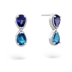 Lab Sapphire Infinity 14K White Gold earrings E5050