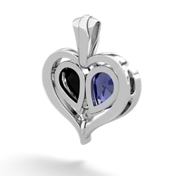 Lab Sapphire Two Become One 14K White Gold pendant P5330