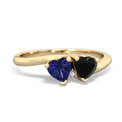 Lab Sapphire Sweethearts 14K Yellow Gold ring R5260