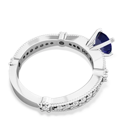 Lab Sapphire Sparkling Tiara 6Mm Round 14K White Gold ring R26296RD