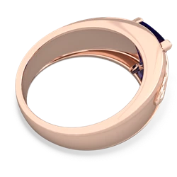 Lab Sapphire Celtic Trinity Knot Men's 14K Rose Gold ring R0440