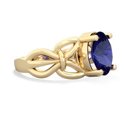 Lab Sapphire Celtic Knot Cocktail 14K Yellow Gold ring R2377