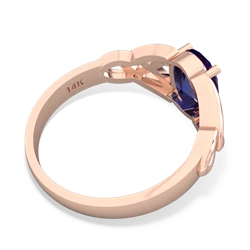 Lab Sapphire Celtic Trinity Knot 14K Rose Gold ring R2389