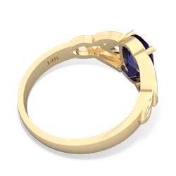 Lab Sapphire Celtic Trinity Knot 14K Yellow Gold ring R2389