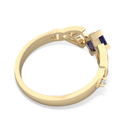 Lab Sapphire Celtic Knot Princess 14K Yellow Gold ring R3349