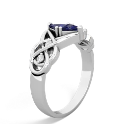 Lab Sapphire Keepsake Celtic Knot 14K White Gold ring R5300