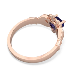 Lab Sapphire Claddagh 14K Rose Gold ring R2370