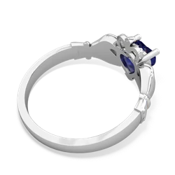 Lab Sapphire Claddagh 14K White Gold ring R2370