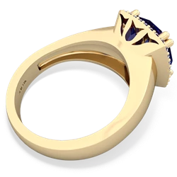 Lab Sapphire Halo Cocktail 14K Yellow Gold ring R2544