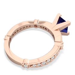 Lab Sapphire Sparkling Tiara 6Mm Princess 14K Rose Gold ring R26296SQ