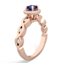Lab Sapphire Infinity Halo Engagement 14K Rose Gold ring R26315RH