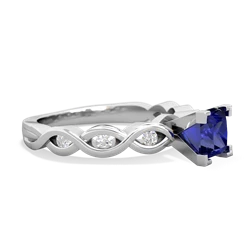 Lab Sapphire Infinity 5Mm Square Engagement 14K White Gold ring R26315SQ