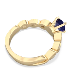 Lab Sapphire Infinity 6Mm Round Engagement 14K Yellow Gold ring R26316RD