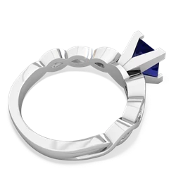 Lab Sapphire Infinity 6Mm Princess Engagement 14K White Gold ring R26316SQ