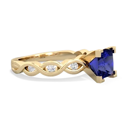 Lab Sapphire Infinity 6Mm Princess Engagement 14K Yellow Gold ring R26316SQ