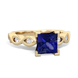 Lab Sapphire Infinity 6Mm Princess Engagement 14K Yellow Gold ring R26316SQ