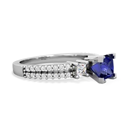 Lab Sapphire Classic 5Mm Square Engagement 14K White Gold ring R26435SQ