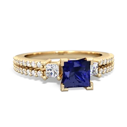 Lab Sapphire Classic 5Mm Square Engagement 14K Yellow Gold ring R26435SQ