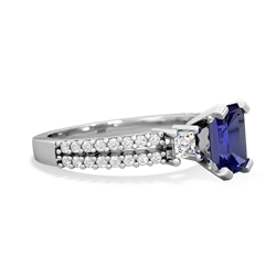 Lab Sapphire Classic 7X5mm Emerald-Cut Engagement 14K White Gold ring R26437EM
