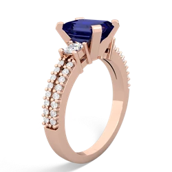 Lab Sapphire Classic 8X6mm Emerald-Cut Engagement 14K Rose Gold ring R26438EM