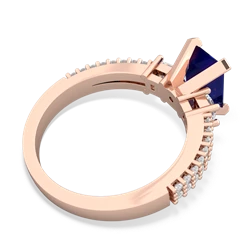 Lab Sapphire Classic 8X6mm Emerald-Cut Engagement 14K Rose Gold ring R26438EM