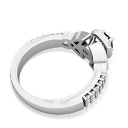Lab Sapphire Celtic Knot Halo 14K White Gold ring R26445RH