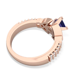 Lab Sapphire Celtic Knot 5Mm Square Engagement 14K Rose Gold ring R26445SQ