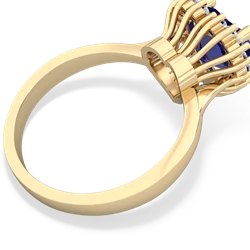 Lab Sapphire Sparkling Halo Heart 14K Yellow Gold ring R0391