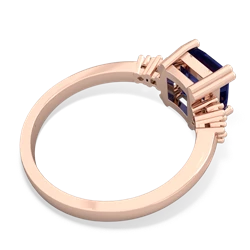 Lab Sapphire Art Deco Princess 14K Rose Gold ring R2014