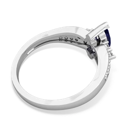 Lab Sapphire Royal Marquise 14K White Gold ring R2343