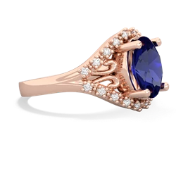 Lab Sapphire Antique Style Cocktail 14K Rose Gold ring R2564