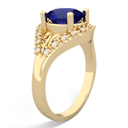 Lab Sapphire Antique Style Cocktail 14K Yellow Gold ring R2564