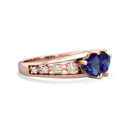 Lab Sapphire Heart To Heart 14K Rose Gold ring R3342
