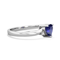 Lab Sapphire Delicate Heart 14K White Gold ring R0203