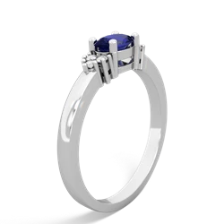 Lab Sapphire Simply Elegant East-West 14K White Gold ring R2480