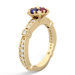 Lab Sapphire Sparkling Tiara Cluster 14K Yellow Gold ring R26293RD