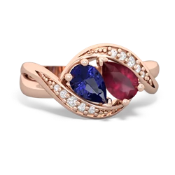 Lab Sapphire Summer Winds 14K Rose Gold ring R5342