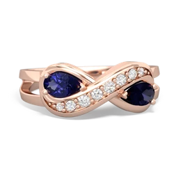 Lab Sapphire Diamond Infinity 14K Rose Gold ring R5390