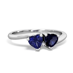 Lab Sapphire Sweethearts 14K White Gold ring R5260