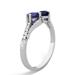 Lab Sapphire Infinity Pave Two Stone 14K White Gold ring R5285