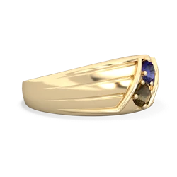 Lab Sapphire Men's Streamline 14K Yellow Gold ring R0460