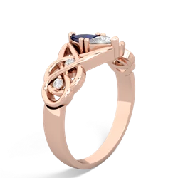 Lab Sapphire Keepsake Celtic Knot 14K Rose Gold ring R5300