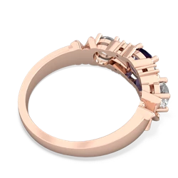 Lab Sapphire Hugs And Kisses 14K Rose Gold ring R5016