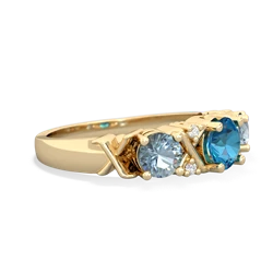 London Topaz Hugs And Kisses 14K Yellow Gold ring R5016