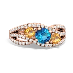 London Topaz Three Stone Aurora 14K Rose Gold ring R3080